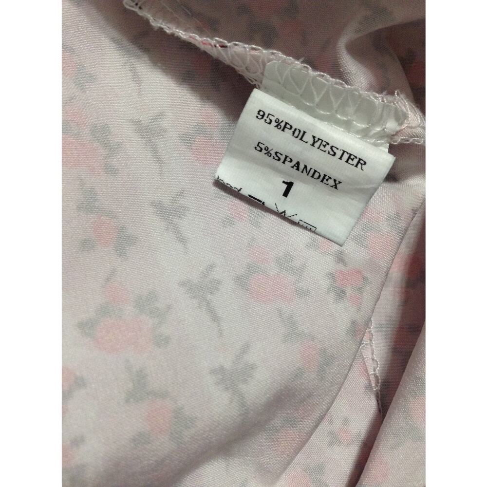 Sucrefas Pink Floral Rose Stripe Dress Large L Cap Sleeve Cottagecore Fit Flare - Picture 9 of 10